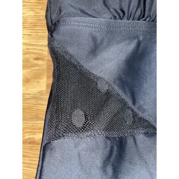 SO Juniors Plus Size 1x Black Halter Mesh One Piece Bathing Suit Swim Wear NWT - Picture 10 of 16
